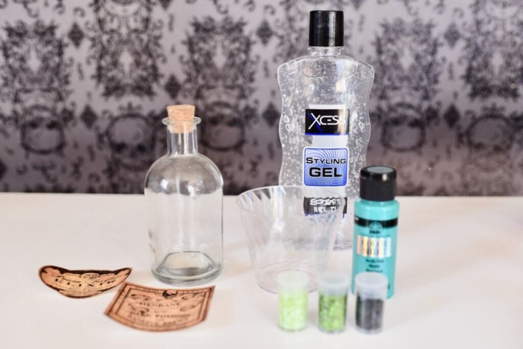 supplies to make Halloween bottles potion