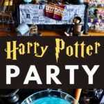Harry Potter party with blue pearly swirling liquid in clear bowl