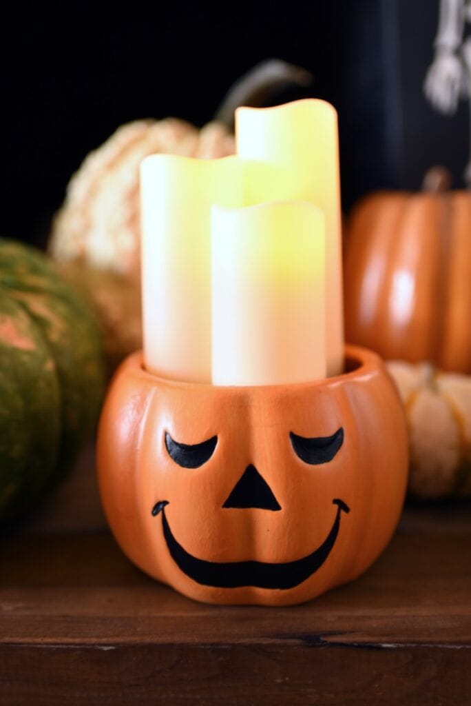 light up pumpkin with candles inside