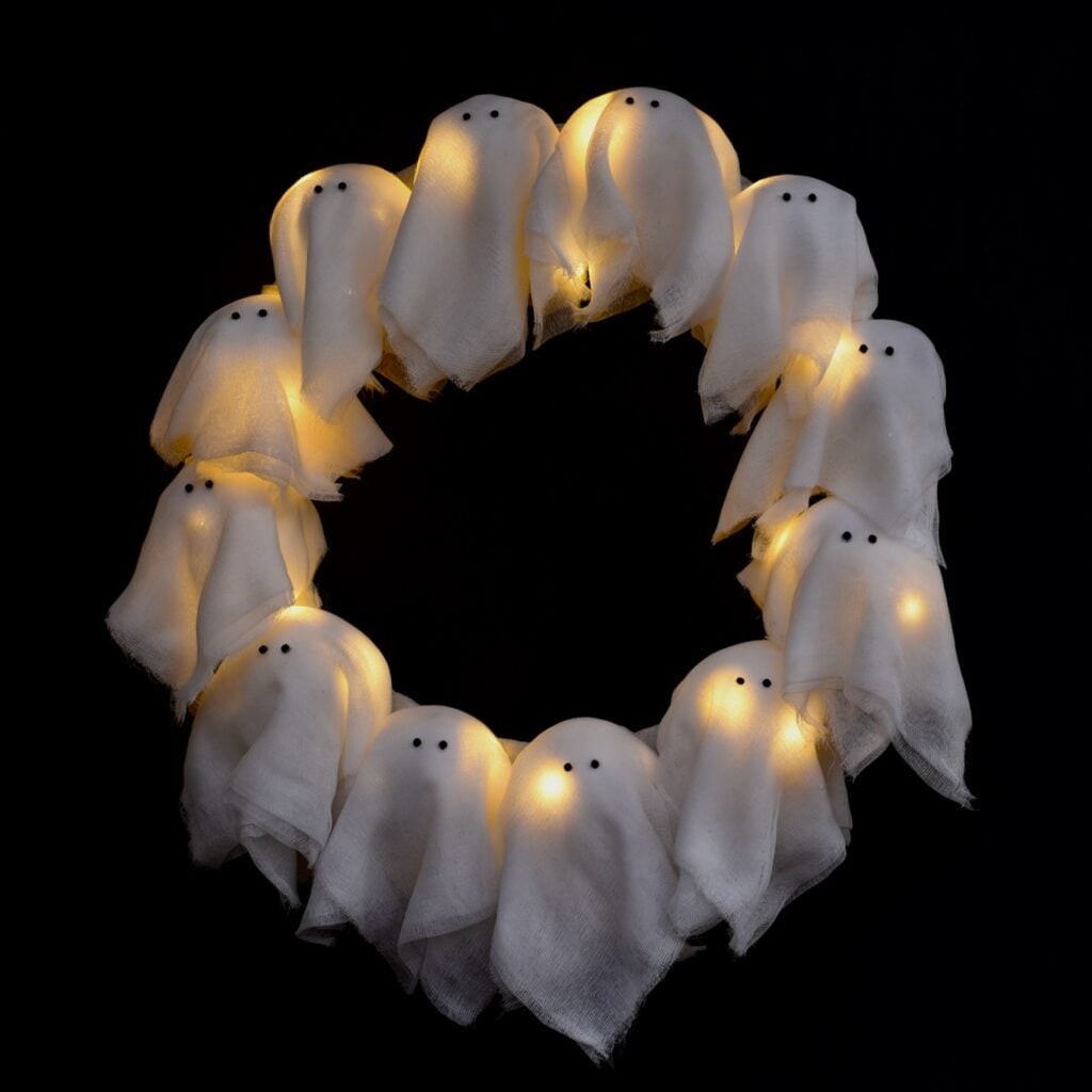 Halloween ghost wreath